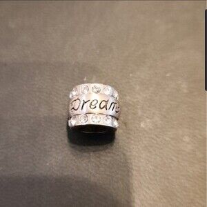 Brighton Dream Spacer Bead for Charm Bracelet Silver Plated w/ Crystals